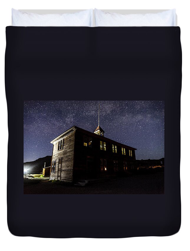California Duvet Cover featuring the photograph Bodie Schoolhouse by Cat Connor