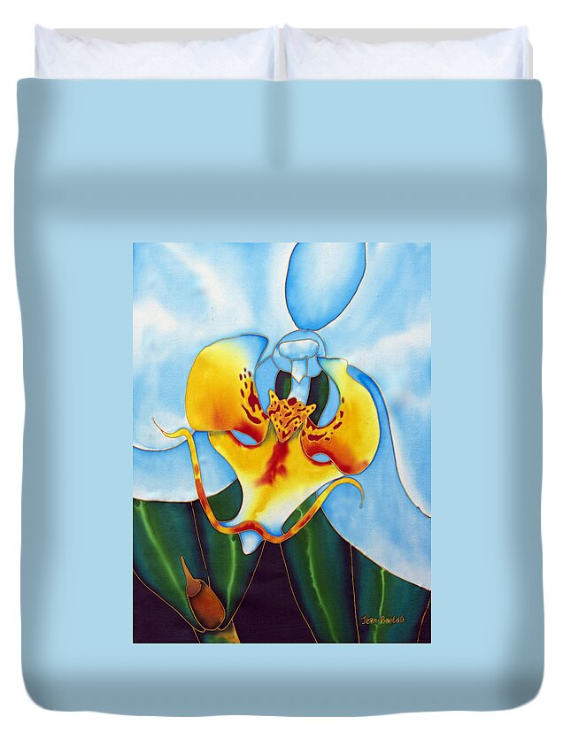 Orchid Flower Duvet Cover featuring the painting Bonnie Orchid I by Daniel Jean-Baptiste