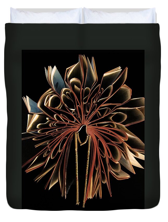 Book Duvet Cover featuring the photograph Book Flower by Nicklas Gustafsson