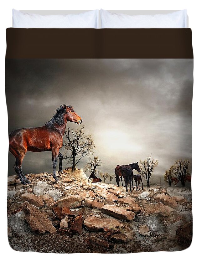 Animal Duvet Cover featuring the digital art Born To Be Wild by Davandra Cribbie