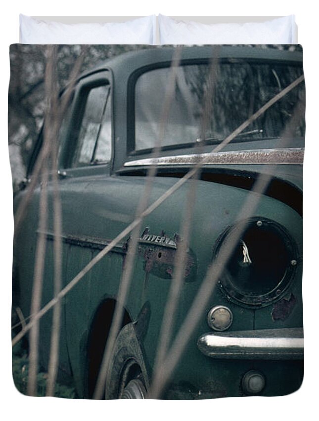 Vintage Duvet Cover featuring the photograph Bornholm Volvo by David Hohmann