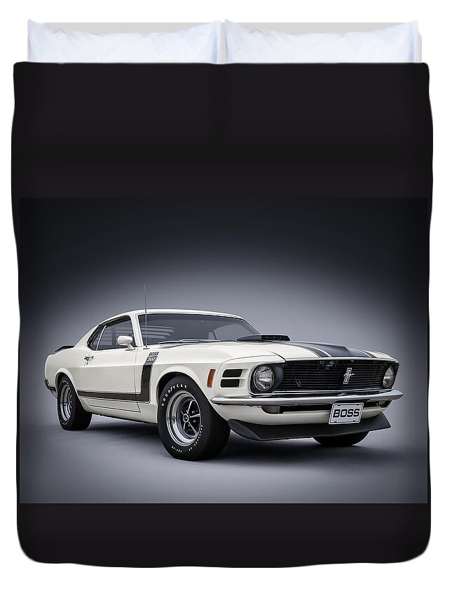 Mustang Duvet Cover featuring the digital art Boss by Douglas Pittman