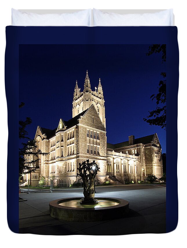 Boston Duvet Cover featuring the photograph Boston College Gasson Hall by Juergen Roth