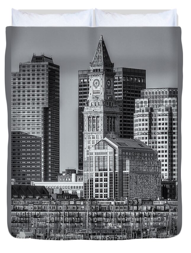 Clarence Holmes Duvet Cover featuring the photograph Boston Harbor and Skyline IV by Clarence Holmes