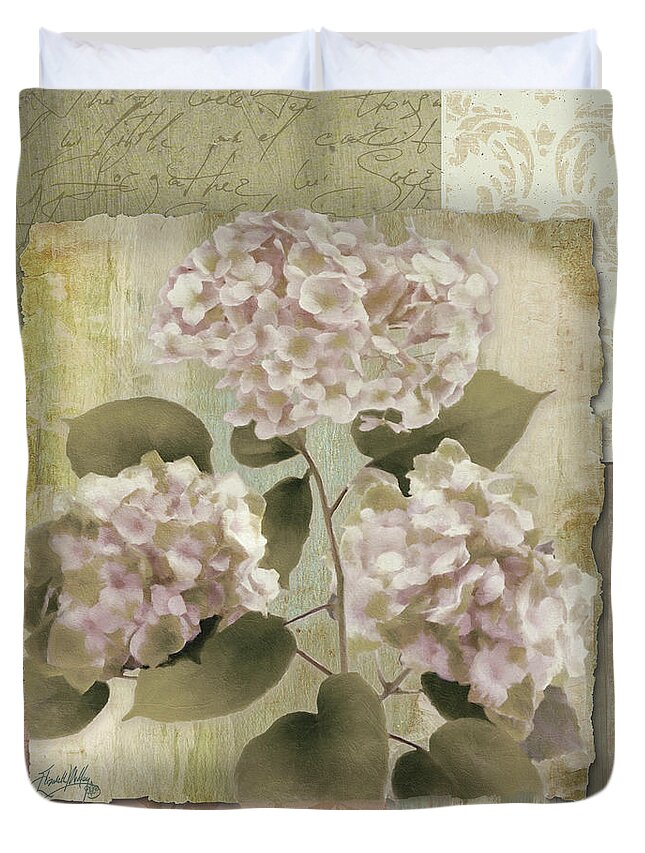 Botanical Duvet Cover featuring the digital art Botanical Hydrangeas by Elizabeth Medley