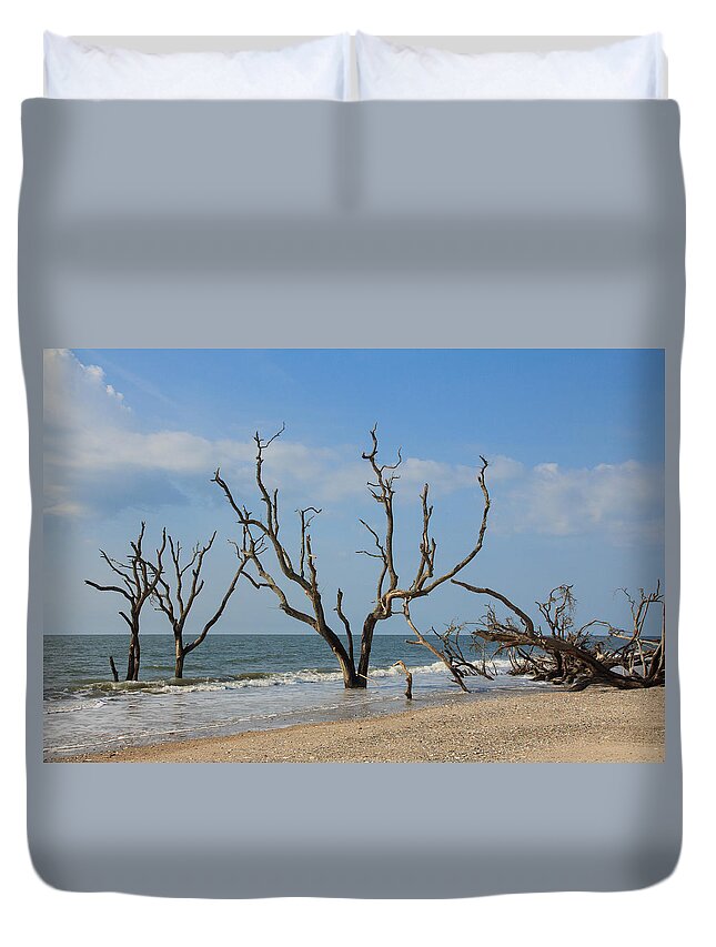 South Carolina Duvet Cover featuring the photograph Botany Beach by Patricia Schaefer