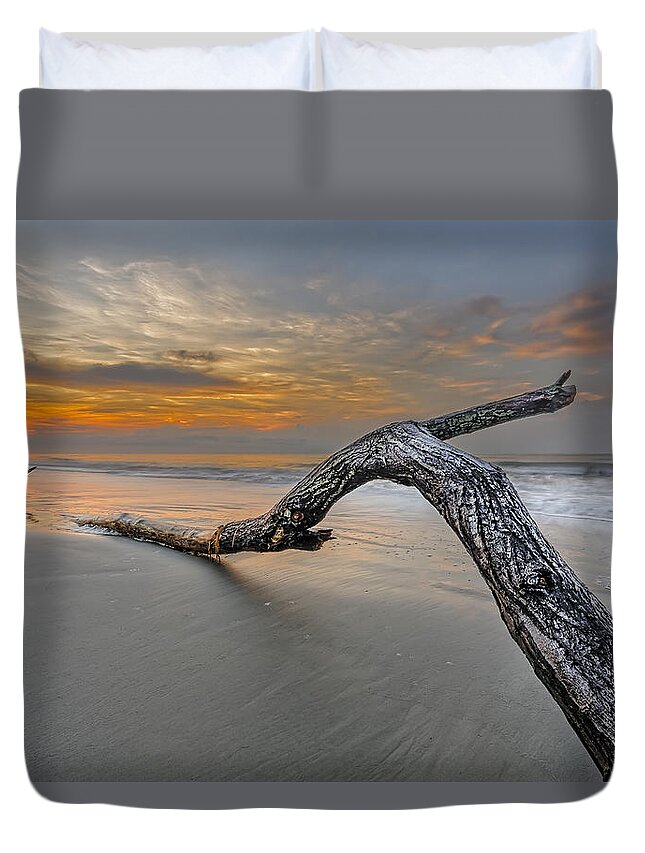 Abstract Duvet Cover featuring the photograph Bough in Ocean by Peter Lakomy