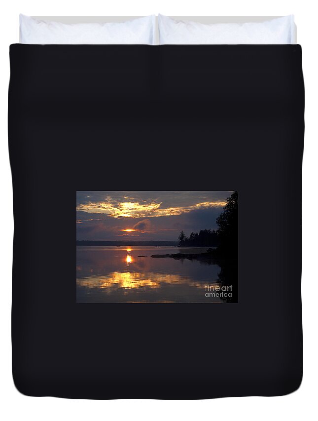 Boundary Waters Canoe Area Duvet Cover featuring the photograph Boundary Waters Sunrise by Joan Wallner
