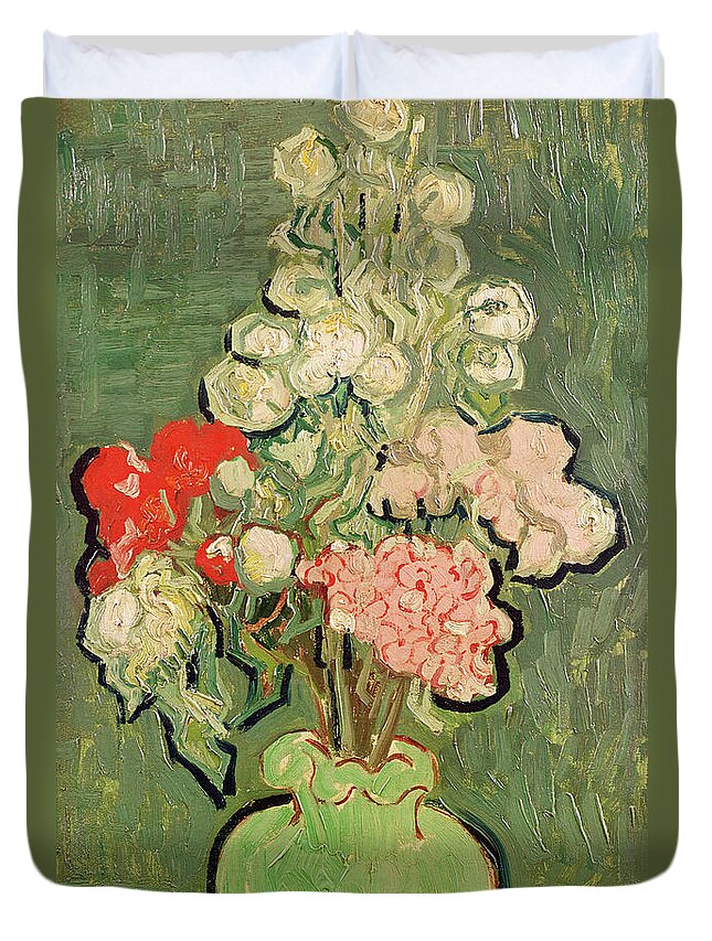 1890 Duvet Cover featuring the painting Bouquet of Flowers by Vincent van Gogh