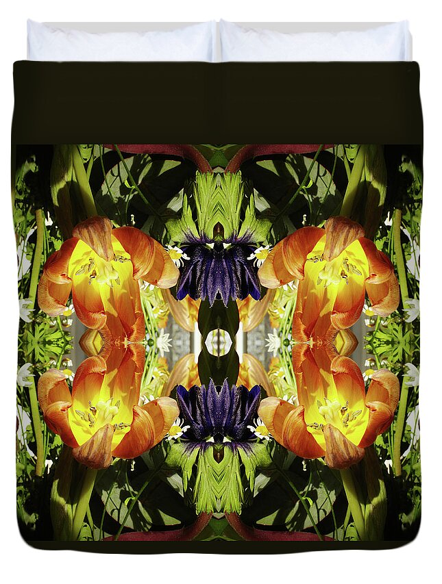 Tranquility Duvet Cover featuring the photograph Bouquet Of Tulips by Silvia Otte