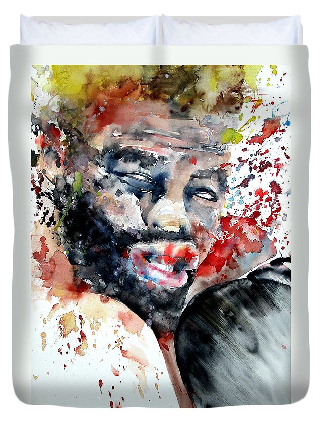Boxe Duvet Cover featuring the painting Boxing II by Fabrizio Cassetta