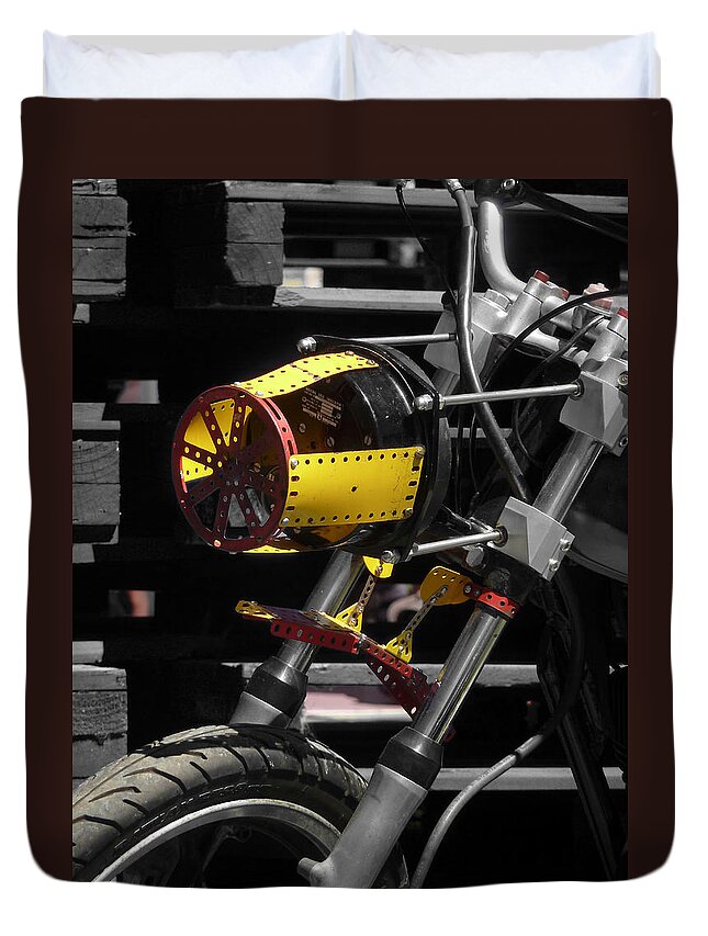 Motorbike Duvet Cover featuring the photograph Boys and Their Toys by Steve Taylor