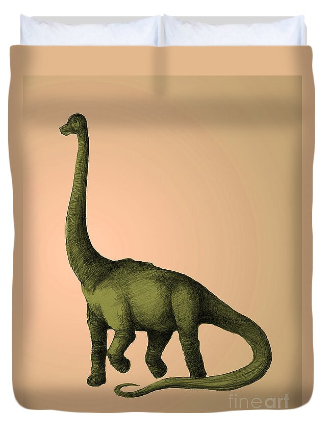 Animal Duvet Cover featuring the photograph Brachiosaurus by Spencer Sutton