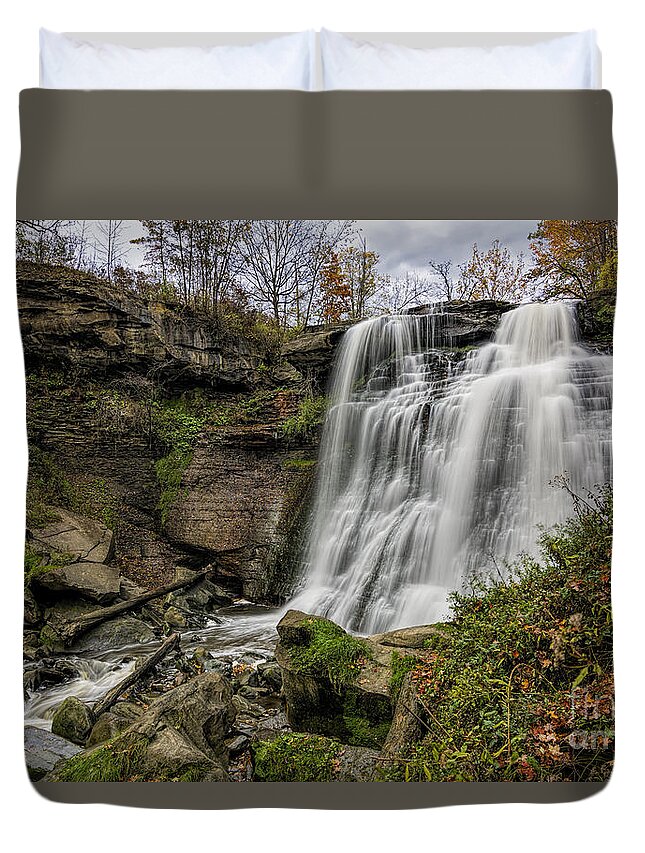 Brandywine Falls Duvet Cover featuring the photograph Brandywine Falls by James Dean