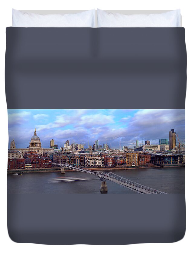 Photography Duvet Cover featuring the photograph Bridge Across A River, London by Panoramic Images