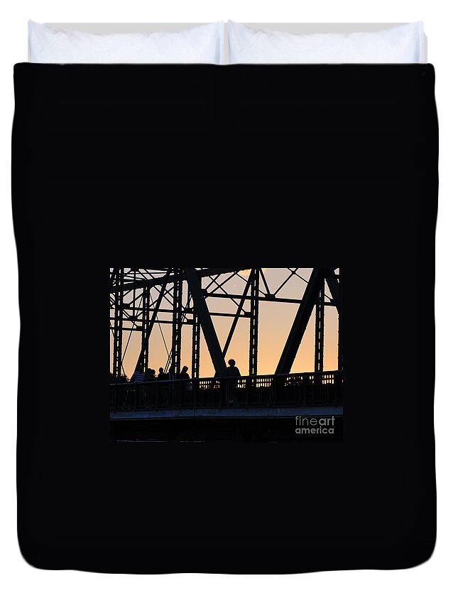 Bridge Duvet Cover featuring the photograph Bridge Scenes August - 2 by Christopher Plummer