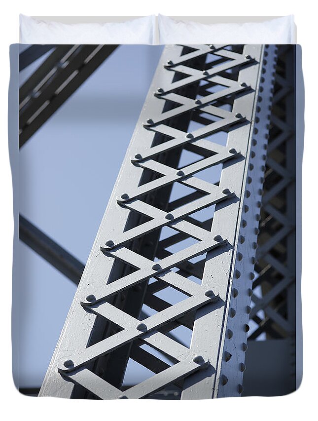 Material Duvet Cover featuring the photograph Bridge by Temmuzcan
