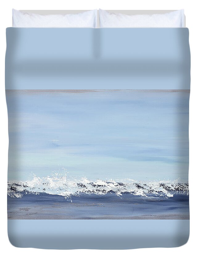 Coastal Duvet Cover featuring the painting Broken Blue by Tamara Nelson
