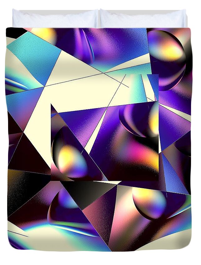 Home Duvet Cover featuring the digital art Broken Glass by Greg Moores