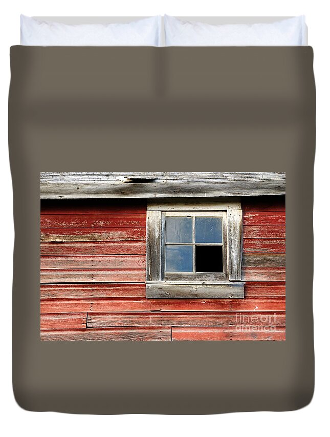 Old Duvet Cover featuring the photograph Broken Window by Vivian Christopher