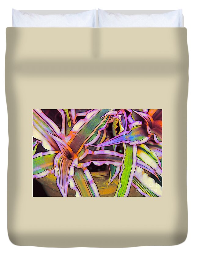 Bromeliads Duvet Cover featuring the photograph Bromeliads by Judi Bagwell