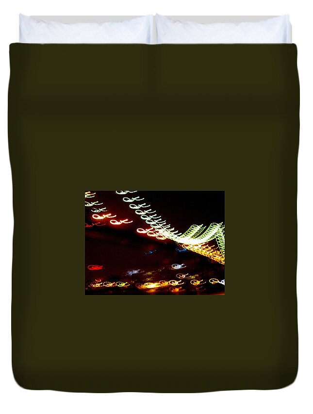 Brooklyn Bridge Duvet Cover featuring the photograph Brooklyn Bridge Lights by Cleaster Cotton