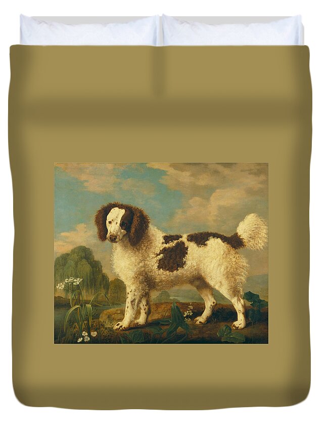 George Stubbs Duvet Cover featuring the painting Brown and White Norfolk or Water Spaniel by George Stubbs