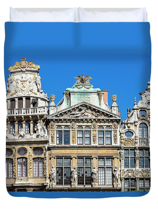 Arch Duvet Cover featuring the photograph Brussels, Grand Place by Sylvain Sonnet