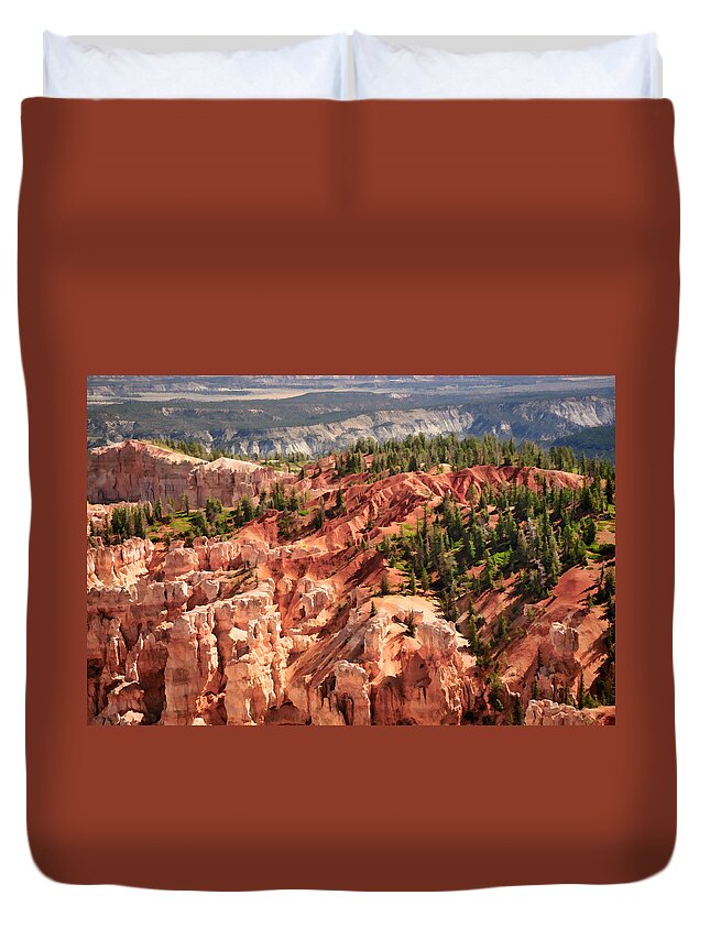 Bryce Canyon Duvet Cover featuring the photograph Bryce Canyon and Beyond by Ginger Wakem