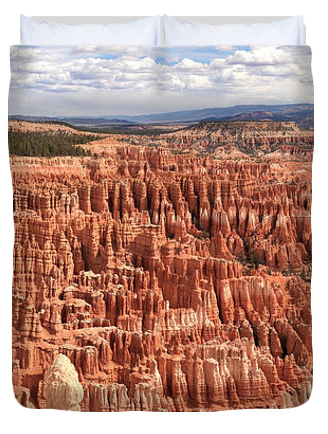 Bryce Canyon Panorama Duvet Cover featuring the photograph Bryce Canyon Extra Large Panorama by Adam Jewell
