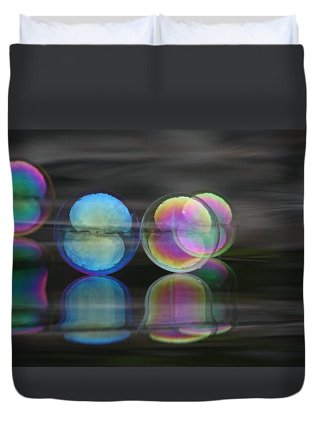 Bubble Duvet Cover featuring the photograph Bubble Dimension by Cathie Douglas
