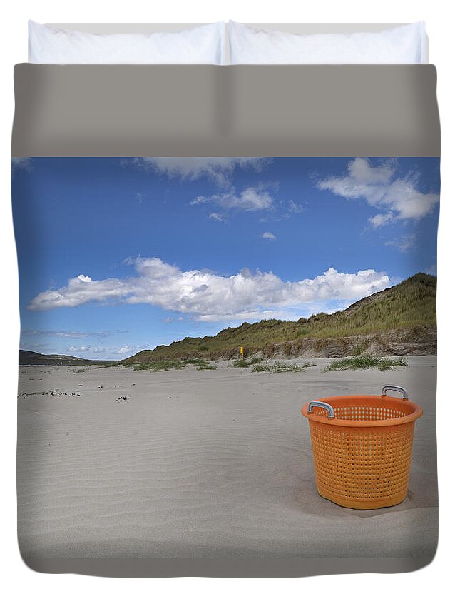 Beach Duvet Cover featuring the photograph Bucket List by Betsy Knapp