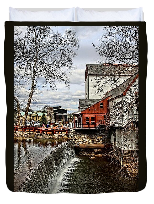 New Hope Duvet Cover featuring the photograph Bucks County Playhouse by DJ Florek