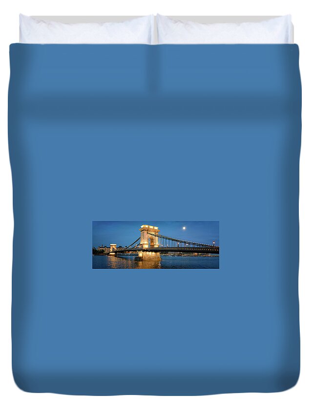 Tranquility Duvet Cover featuring the photograph Budapest Chain Bridge by Photography By Douglas Knisely