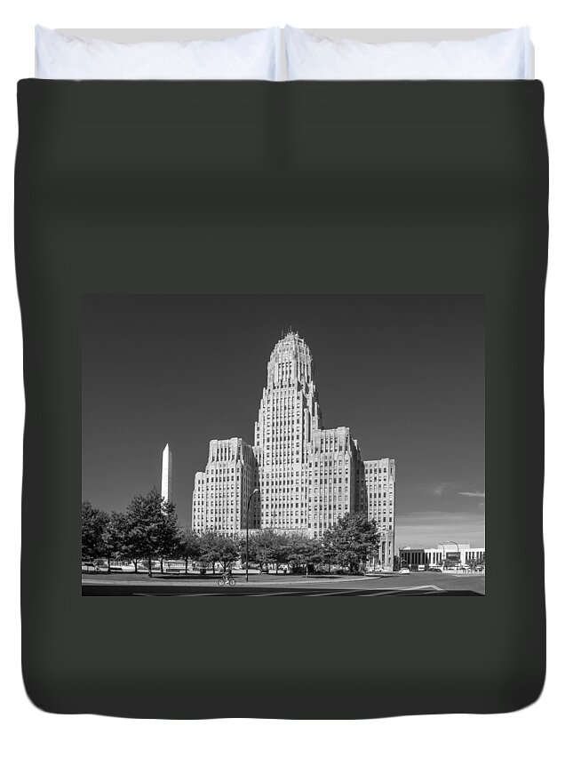 Buffalo City Hall Duvet Cover featuring the photograph Buffalo City Hall 0519b by Guy Whiteley