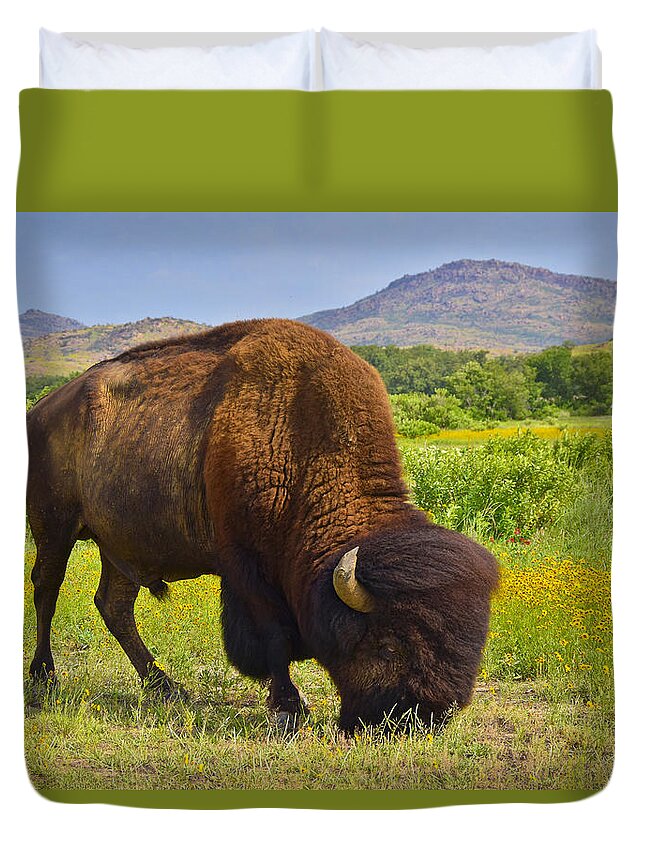 Buffalo Soldier Duvet Cover featuring the photograph Buffalo Soldier by Skip Hunt