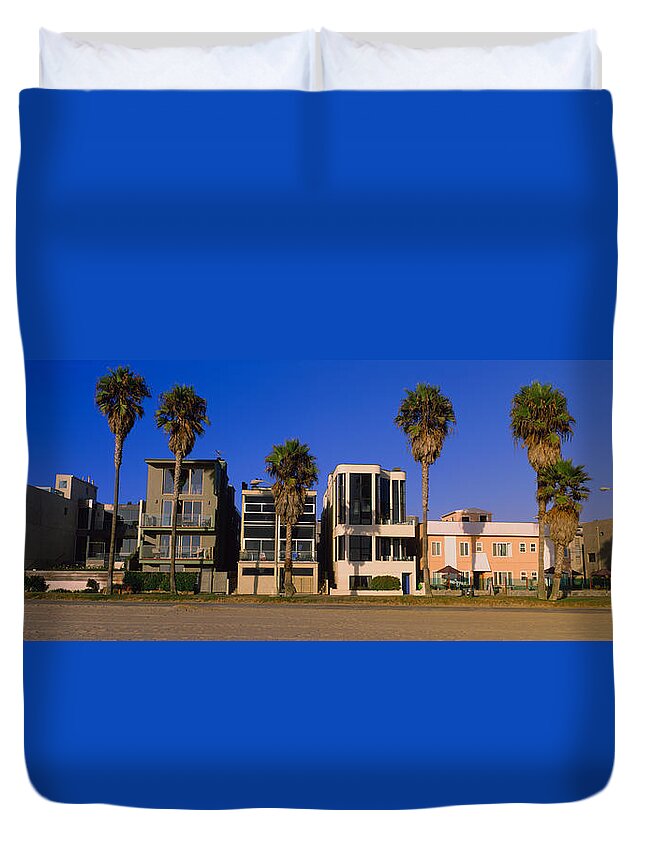 Photography Duvet Cover featuring the photograph Buildings In A City, Venice Beach, City by Panoramic Images