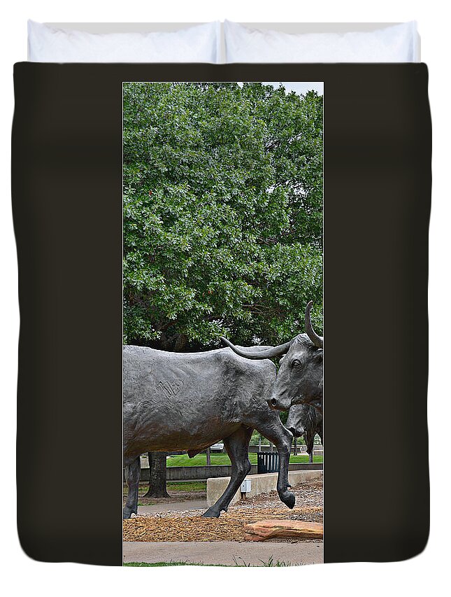 Waco Duvet Cover featuring the photograph Bull Market Quadriptych 2 of 4 by Alexandra Till