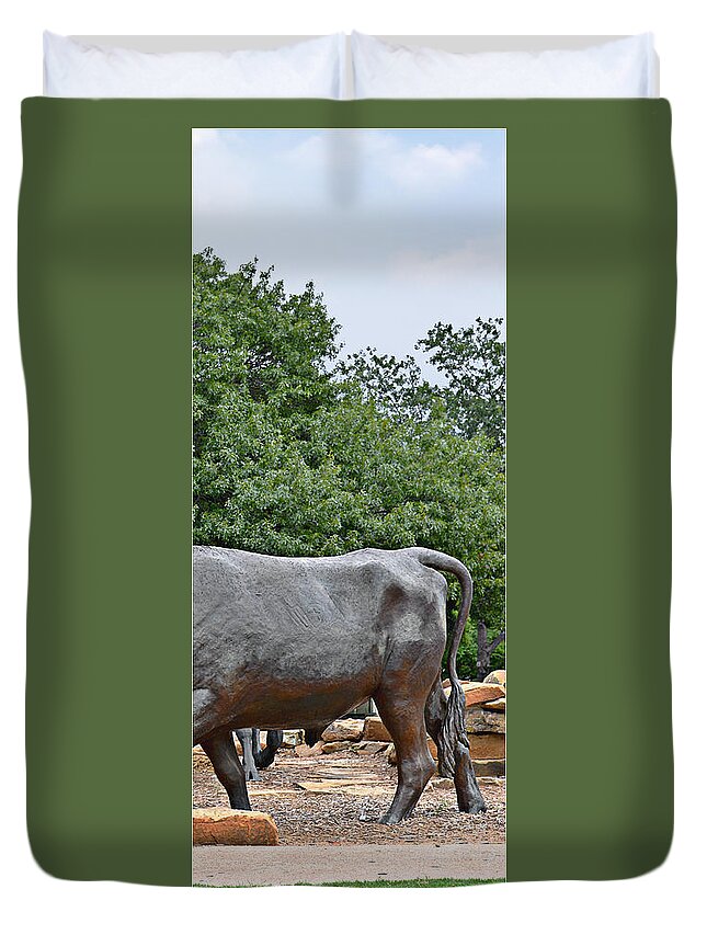 Waco Duvet Cover featuring the photograph Bull Market Quadriptych 4 of 4 by Alexandra Till