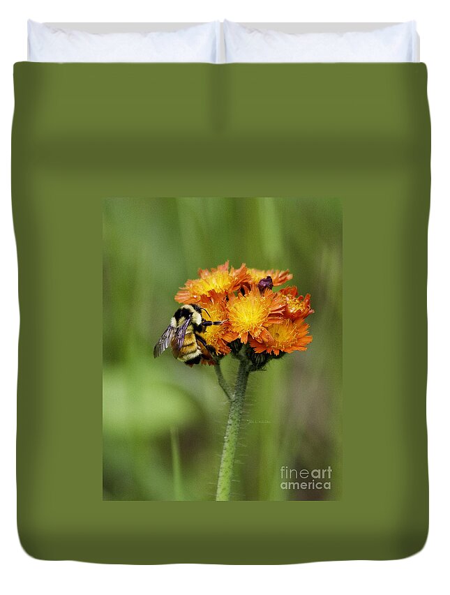 Bumblebee Duvet Cover featuring the photograph Bumble and Hawk by Jan Killian