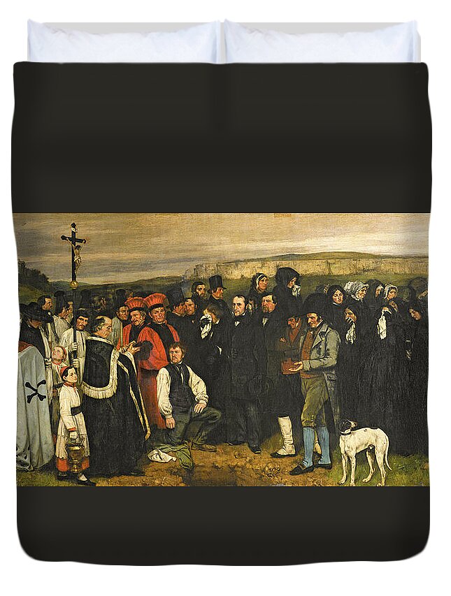 Burial At Ornans 1849 50 Oil On Canvas Duvet Cover For Sale By