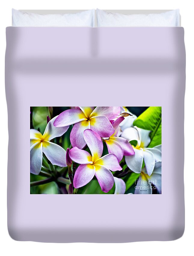Butterfly Flowers Duvet Cover featuring the photograph Butterfly Flowers by Thomas Woolworth