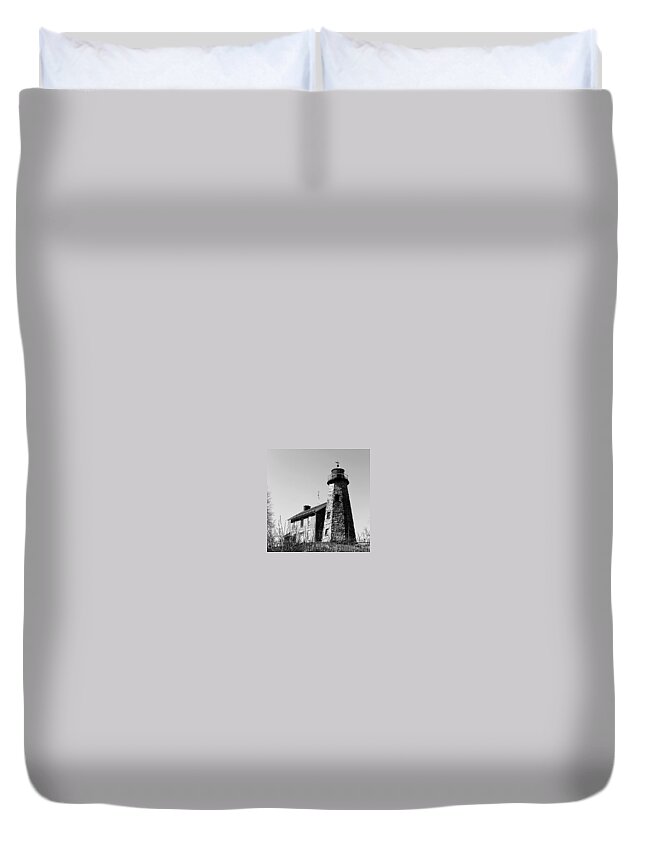  Duvet Cover featuring the photograph Bw Beacon by Justin Connor