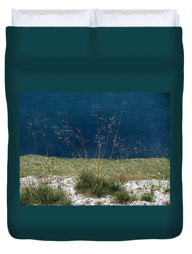 Yellowstone National Park Duvet Cover featuring the photograph By the Water by Laurel Powell