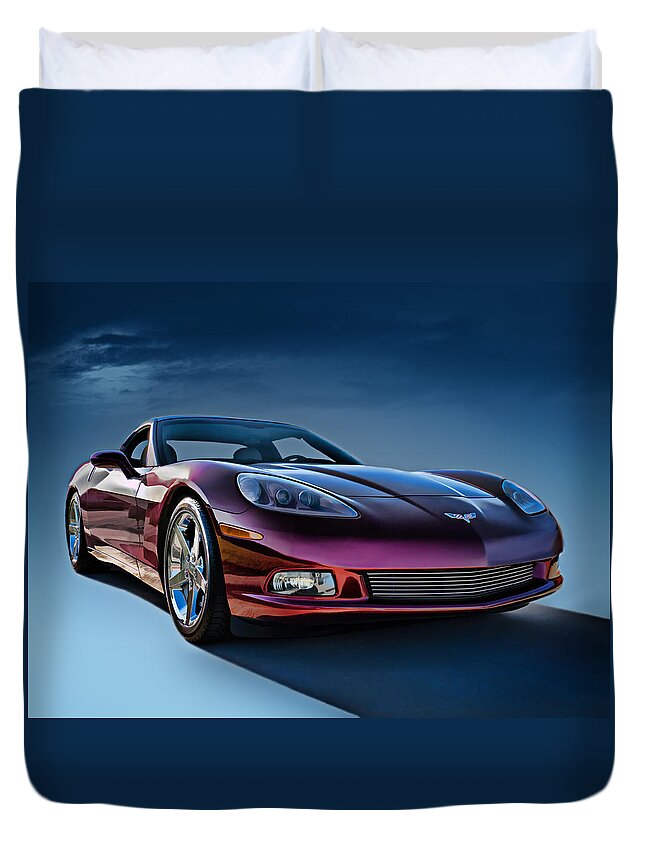 Chevrolet Duvet Cover featuring the digital art C6 Corvette by Douglas Pittman