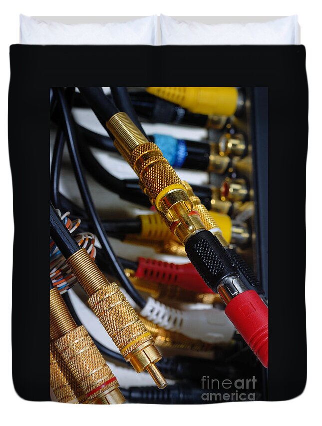 Access Duvet Cover featuring the photograph Cables and Wires by Amy Cicconi