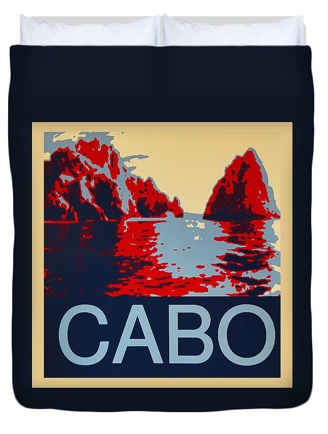 Archway At Cabo Duvet Cover featuring the digital art Cabo by Barbara Snyder