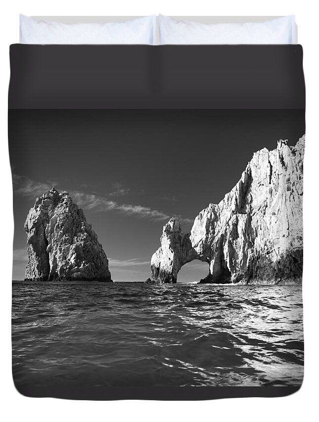 Los Cabos Duvet Cover featuring the photograph Cabo in Black and White by Sebastian Musial