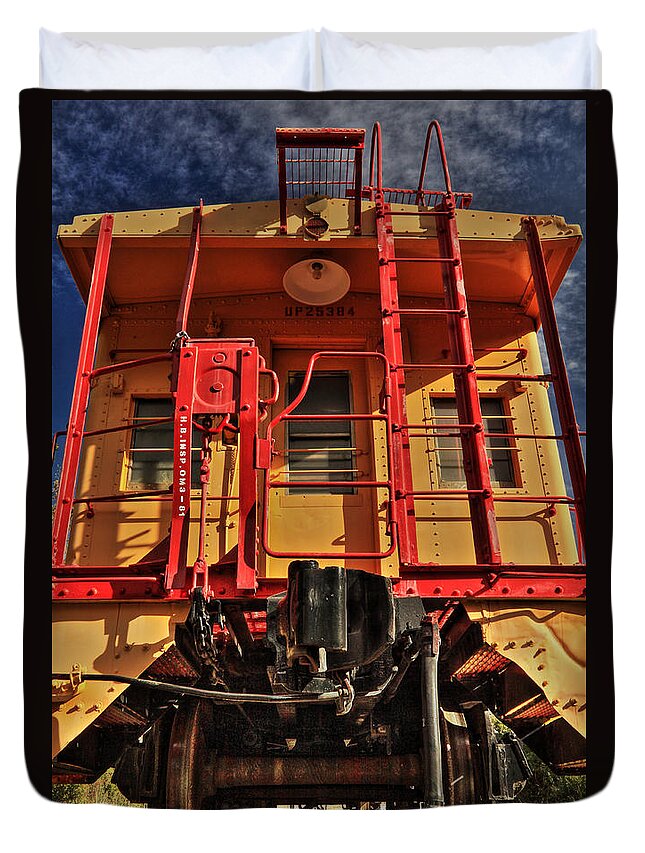 Caboose Duvet Cover featuring the photograph Caboose by James Eddy