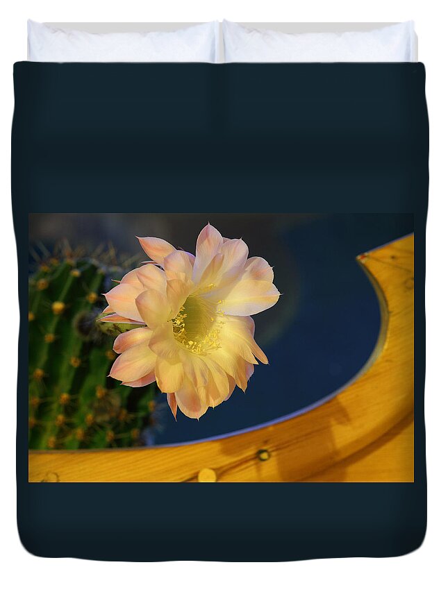 Cactus Duvet Cover featuring the photograph Cactus Flower by Pekka Sammallahti